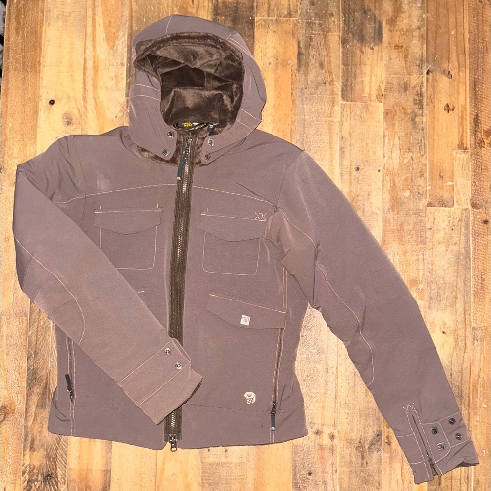 EUC Mountain Hardwear Fleece Lined Insulated Hooded Jacket Hiking Skiing